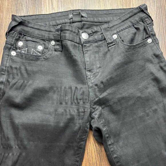 True Religion Stella Low Rise Skinny Jeans Black White Stitch Women’s Size 32 - Picture 3 of 12